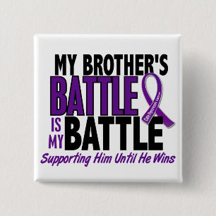 Mijn strijd om Broeder-pancreaskanker Vierkante Button 5,1 Cm