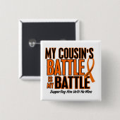Mijn strijd te neef leukemie vierkante button 5,1 cm (Voorkant /achterkant)