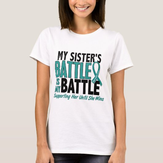 Mijn strijd te zuster Ovarian Cancer T-shirt (Voorkant)