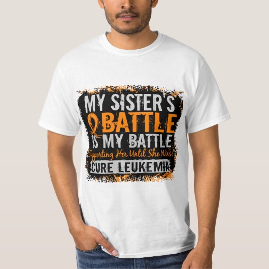 Mijn strijd tegen 2 leukemiezuster t-shirt (Voorkant)
