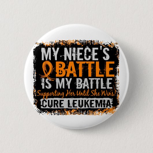Mijn strijd voor 2 leukemie nicht ronde button 5,7 cm (Voorkant)