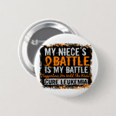 Mijn strijd voor 2 leukemie nicht ronde button 5,7 cm (Voorkant /achterkant)