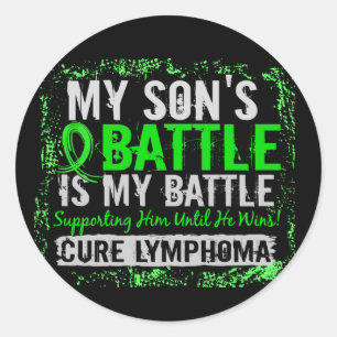 Mijn strijd voor 2 Lymphoma zoon Ronde Sticker