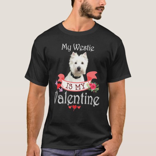Mijn stropdas hond is mijn Valentijn gelukkig hart T-shirt (Voorkant)