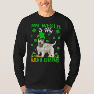 Mijn stropdas is mijn gelukzak Westie Dog St Patri T-shirt