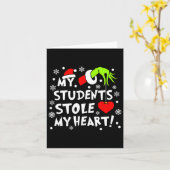 Mijn student heeft mijn hart gestolen Kerstleraar Kaart (Gele Bloem)