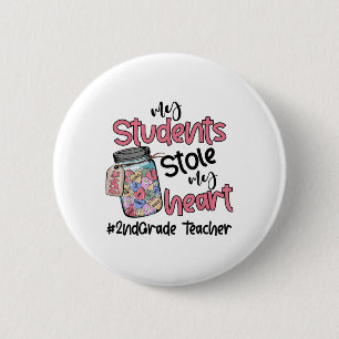 Mijn student stal mijn hart 2e klas leraar Valent Ronde Button 5,7 Cm
