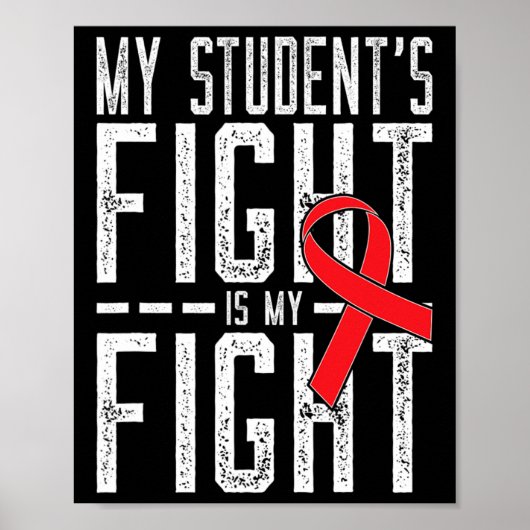 Mijn Student Strijdt, Ik Strijd Tevens Bloedkanker Poster (Voorkant)