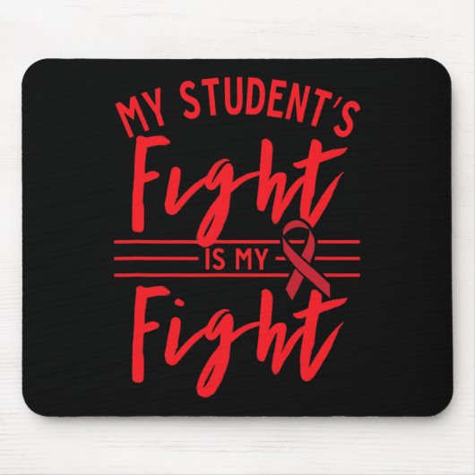Mijn Student Strijdt, Ik Strijdt Bloedkanker Bewus Muismat (Voorkant)