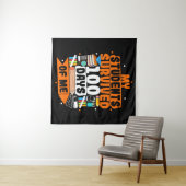 Mijn studenten hebben 100 dagen met mij overleefd wandkleed (In Situ (horizontaal))