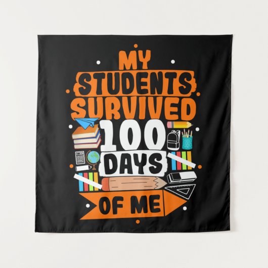 Mijn studenten hebben 100 dagen met mij overleefd wandkleed (Voorkant)