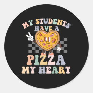 Mijn studenten hebben een pizza-mijn-hart ronde sticker