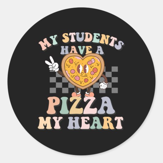 Mijn studenten hebben een pizza-mijn-hart ronde sticker (Voorkant)