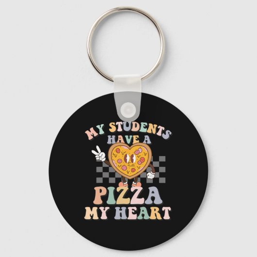 Mijn studenten hebben een pizza-mijn-hart sleutelhanger (Voorkant)