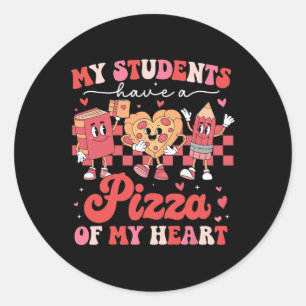 Mijn studenten hebben een pizza van mijn hart lera ronde sticker