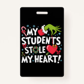 Mijn studenten hebben mijn hart gestolen Kerstlera Badge (Voorkant)
