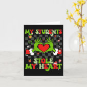 Mijn studenten hebben mijn hart gestolen Kerstlera Kaart (Gele Bloem)