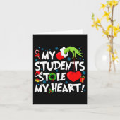 Mijn studenten hebben mijn hart gestolen Kerstlera Kaart (Gele Bloem)