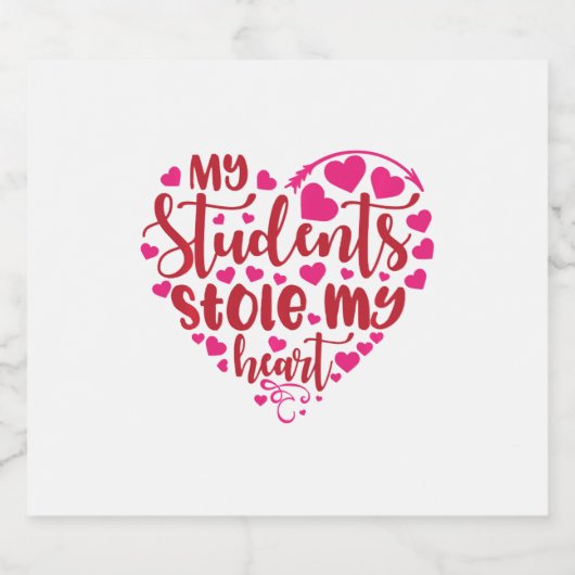 Mijn studenten hebben mijn hart gestolen Schattige Sparkling Wijnetiket (Enkel label)