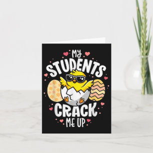 Mijn studenten kraken me op grappige ei pun lente kaart