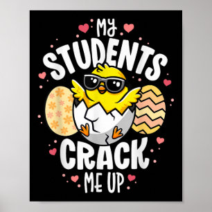 Mijn studenten kraken me op grappige ei pun lente poster