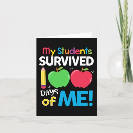 Mijn studenten overleefden 100 dagen van mij 100e  kaart (Voorkant)