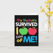 Mijn studenten overleefden 100 dagen van mij 100e  kaart (Gele Bloem)