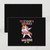 Mijn studenten overleefden 100 dagen van mijn scho briefkaart (Voorkant / Achterkant)