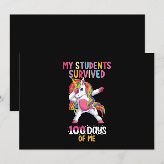 Mijn studenten overleefden 100 dagen van mijn scho kaart (Voorkant / Achterkant)