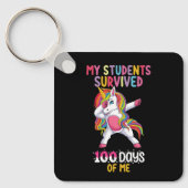 Mijn studenten overleefden 100 dagen van mijn scho sleutelhanger (Voorkant)