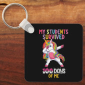 Mijn studenten overleefden 100 dagen van mijn scho sleutelhanger (Voorkant)