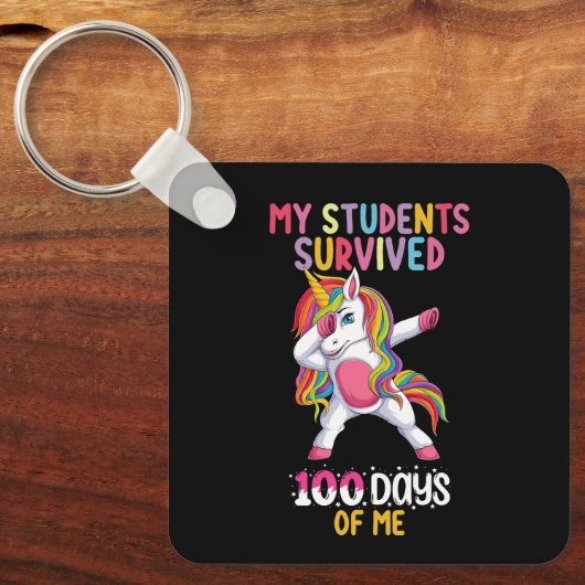 Mijn studenten overleefden 100 dagen van mijn scho sleutelhanger (Voorkant)