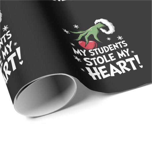 Mijn studenten stalen mijn hart kerst leraar cadeaupapier (Rol Hoek)