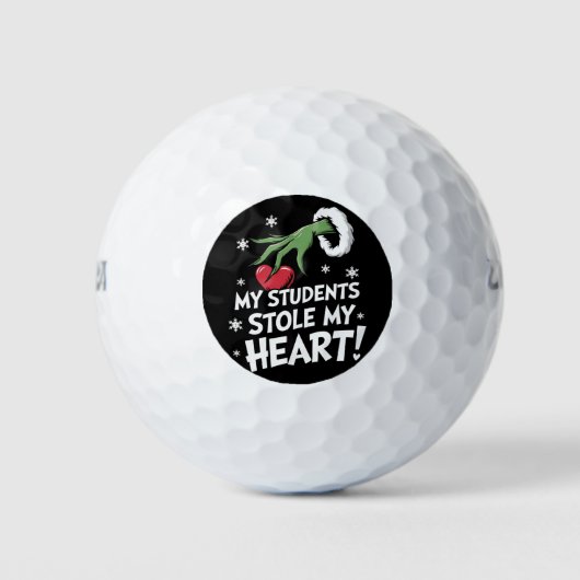Mijn studenten stalen mijn hart kerst leraar golfballen (Voorkant)