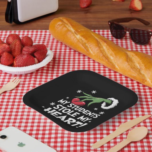 Mijn studenten stalen mijn hart kerst leraar papieren bordje (Picknick)