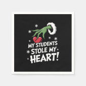 Mijn studenten stalen mijn hart kerst leraar servet (Voorkant)