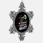 Mijn studenten stalen mijn hart kerst leraar tin sneeuwvlok ornament (Links)