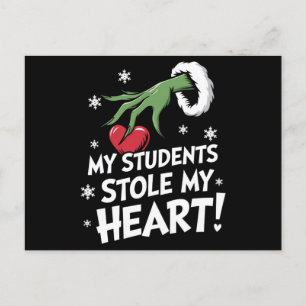 Mijn studenten stalen mijn hart Kerstmis kerst ler Briefkaart