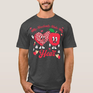 Mijn studenten stoppen mijn hart grappige leraar V T-shirt