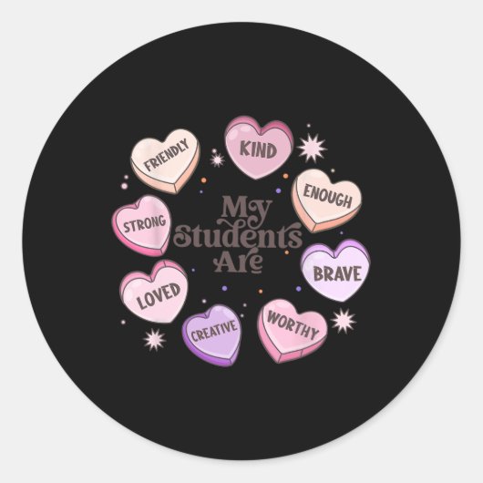 Mijn studenten worden bemind vriendelijk creatief ronde sticker (Voorkant)
