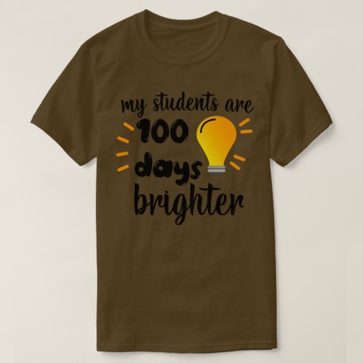 Mijn studenten zijn 100 dagen lichter 3 t-shirt (Design voorkant)