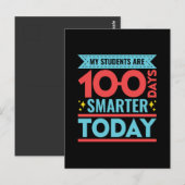 Mijn studenten zijn 100 dagen slimmer 100e dag ler briefkaart (Voorkant / Achterkant)