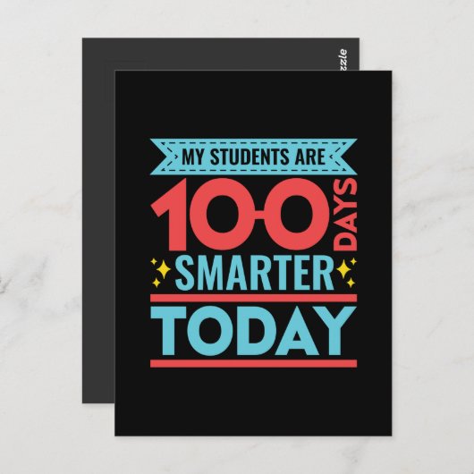 Mijn studenten zijn 100 dagen slimmer 100e dag ler briefkaart (Voorkant / Achterkant)