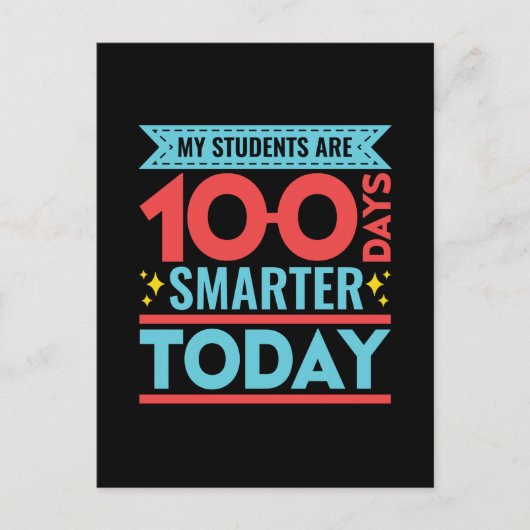Mijn studenten zijn 100 dagen slimmer 100e dag ler briefkaart (Voorkant)
