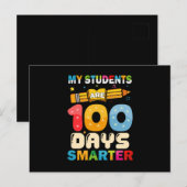 Mijn studenten zijn 100 dagen slimmer leraar briefkaart (Voorkant / Achterkant)