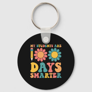 Mijn studenten zijn 100 dagen slimmer Retro Groovy Sleutelhanger