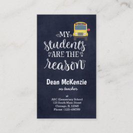 Mijn studenten zijn de reden visitekaartje