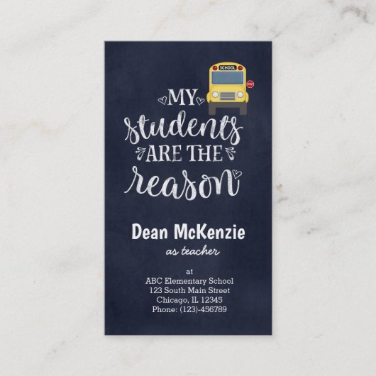 Mijn studenten zijn de reden visitekaartje (Voorkant)