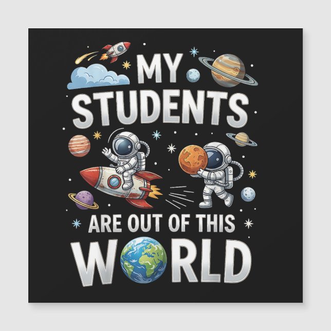 Mijn studenten zijn in deze ruimte wereld (Voorkant)
