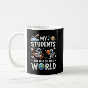 Mijn studenten zijn in deze ruimte wereld koffiemok